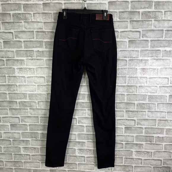 Tobacco Motorwear Co Black Denim Lined Straight Leg Cushioned Jeans Mens 28 x 32 - Picture 3 of 12